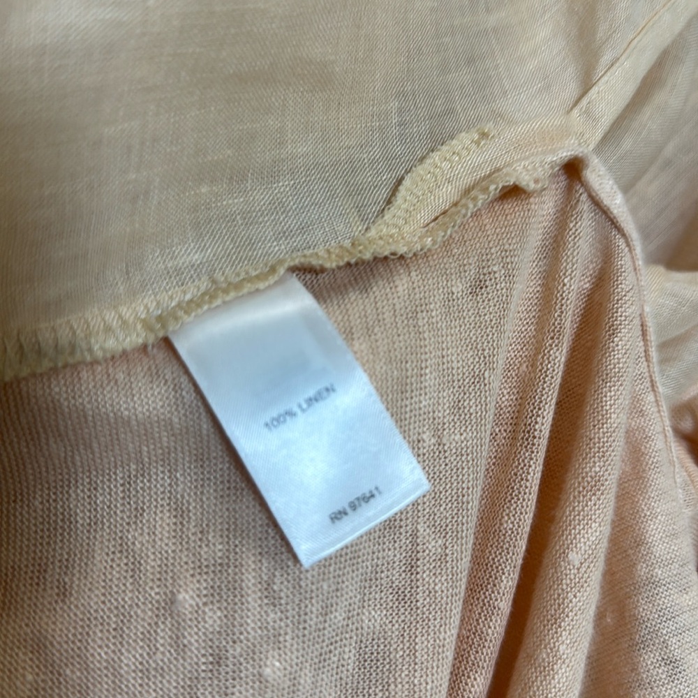 J.Jill Linen Mixed Media Pintuck Tunic top in Peach Blush, Size Large, NWT - Picture 7 of 8